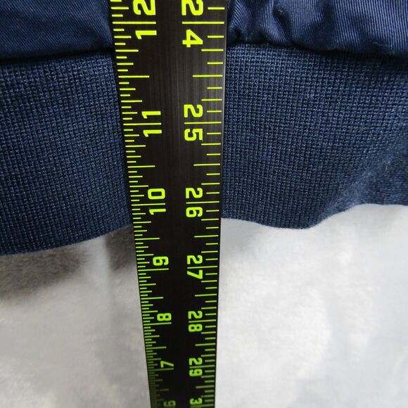 Lands End Bomber Jacket Reversible Womens Medium Blue Full Zip Cotton Nautical - Picture 8 of 11